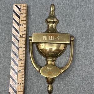 PHILLIPS Residence Engraved Door Knocker Solid Brass Made In India